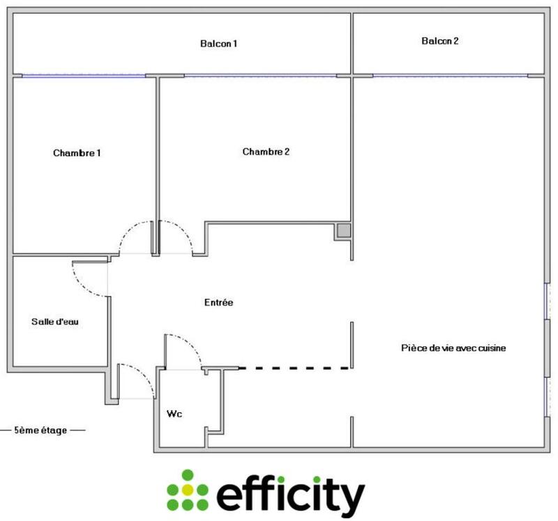 Appartement - 59 m² - 3 pièces
