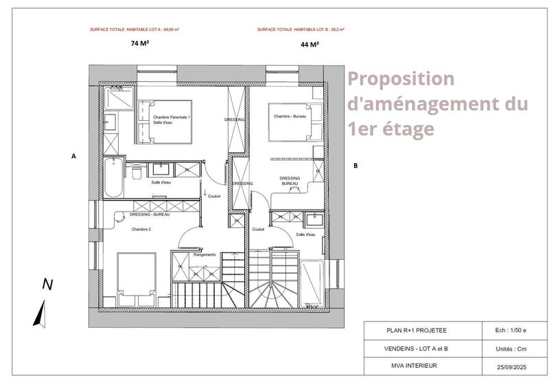 Duplex - 44 m² - 2 pièces