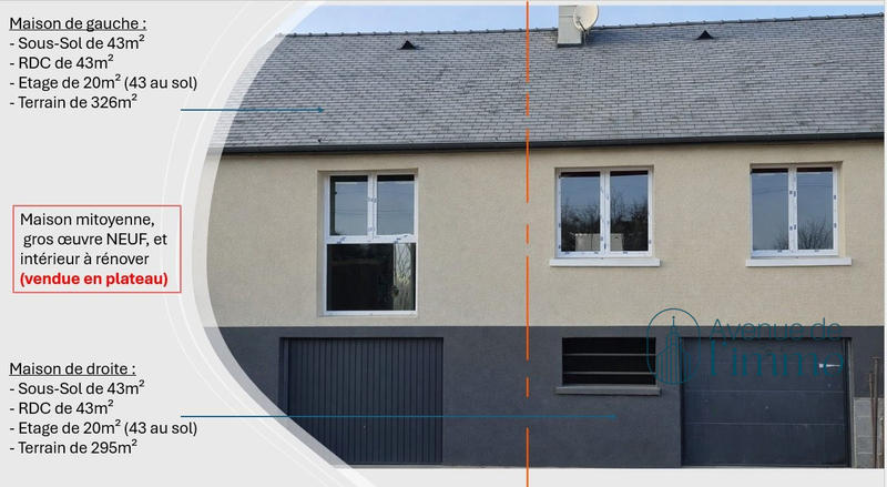 Maison - 65 m² - 3 pièces