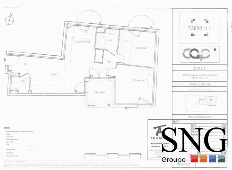 Appartement - 59 m² - 3 pièces