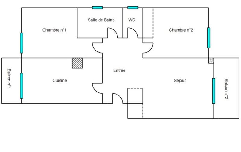 Appartement - 55 m² - 3 pièces