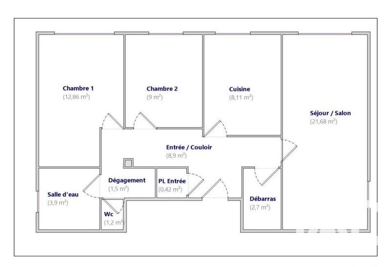 Appartement - 70 m² - 3 pièces