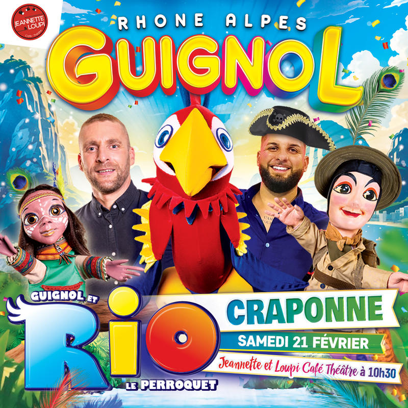 Guignol et Rio le majestueux perroquet