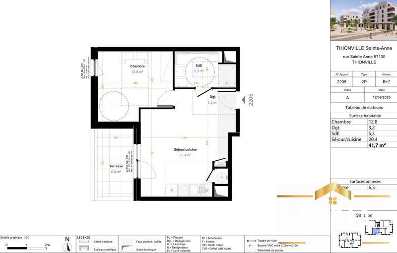 Appartement - 40 m² - 2 pièces