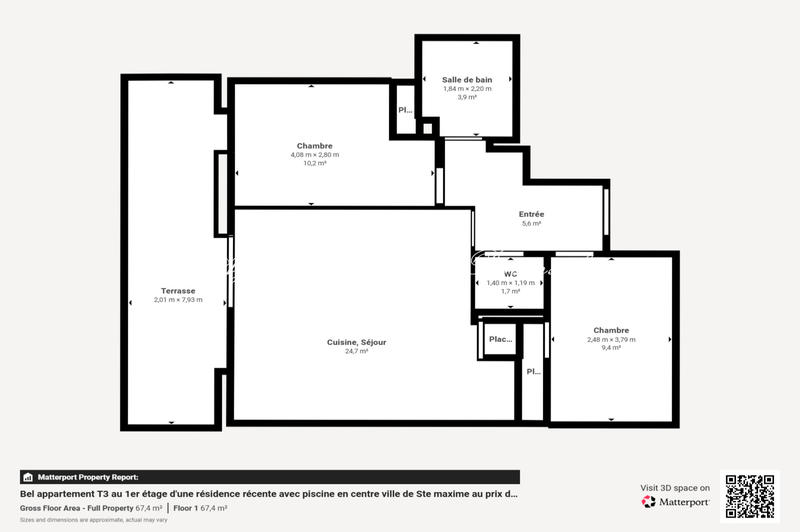 Appartement - 70 m² - 3 pièces