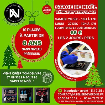 Stage de Noël résine et recyclage