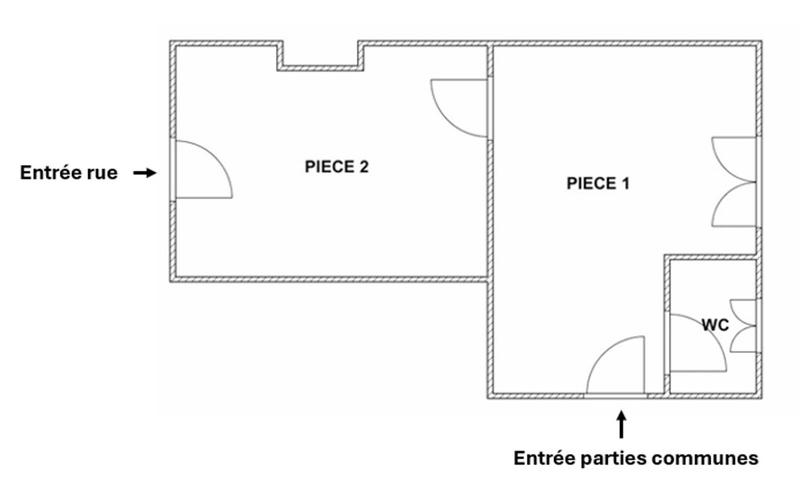 Local commercial - 26 m² - 2 pièces
