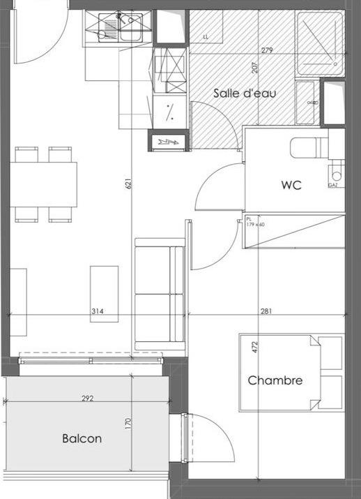 Appartement - 41 m² - 2 pièces