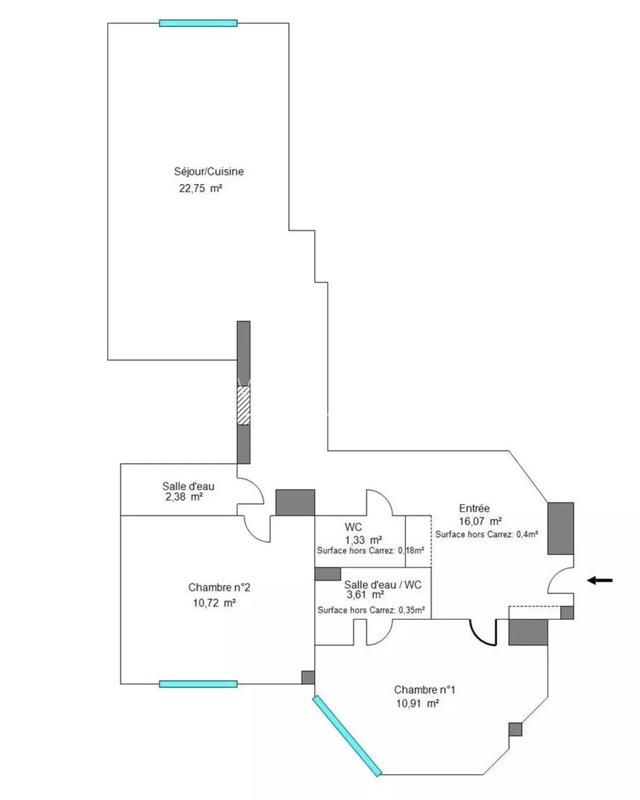 Appartement - 67 m² - 3 pièces