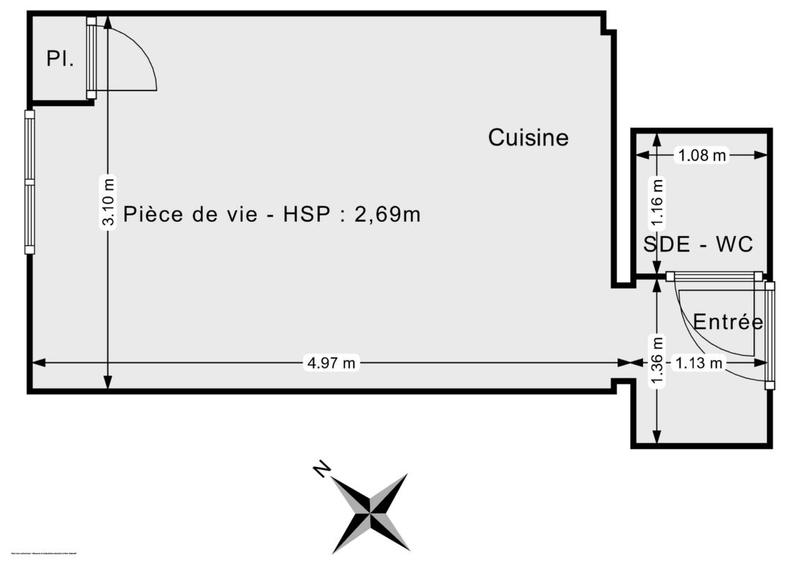 Appartement - 17 m² - 1 pièce