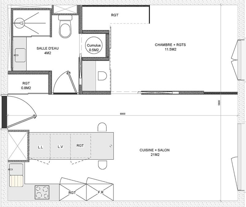 Appartement - 38 m² - 2 pièces