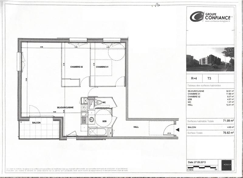 Appartement - 72 m² - 3 pièces