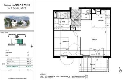 Appartement - 42 m² - 2 pièces