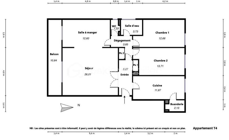 Appartement - 93 m² - 4 pièces