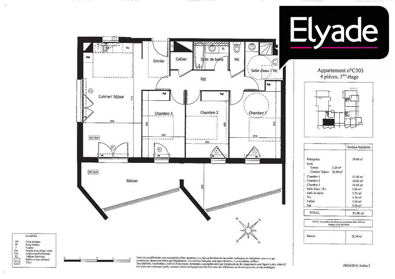 Appartement - 82 m² - 4 pièces