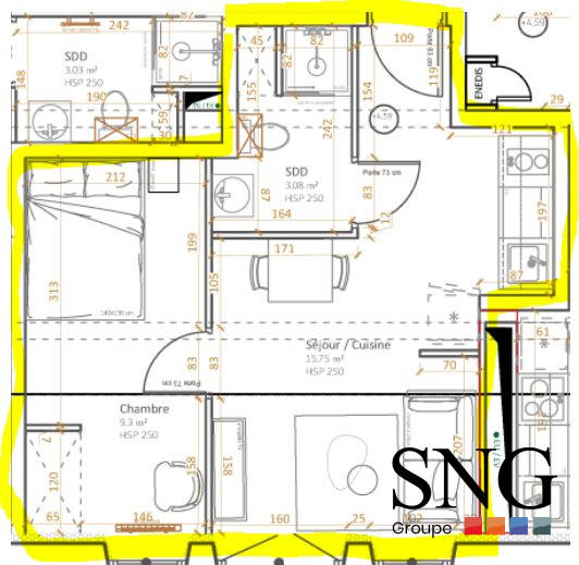 Appartement - 26 m² - 2 pièces