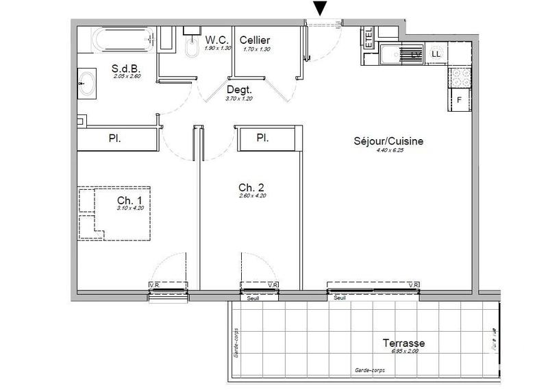 Appartement - 67 m² - 3 pièces