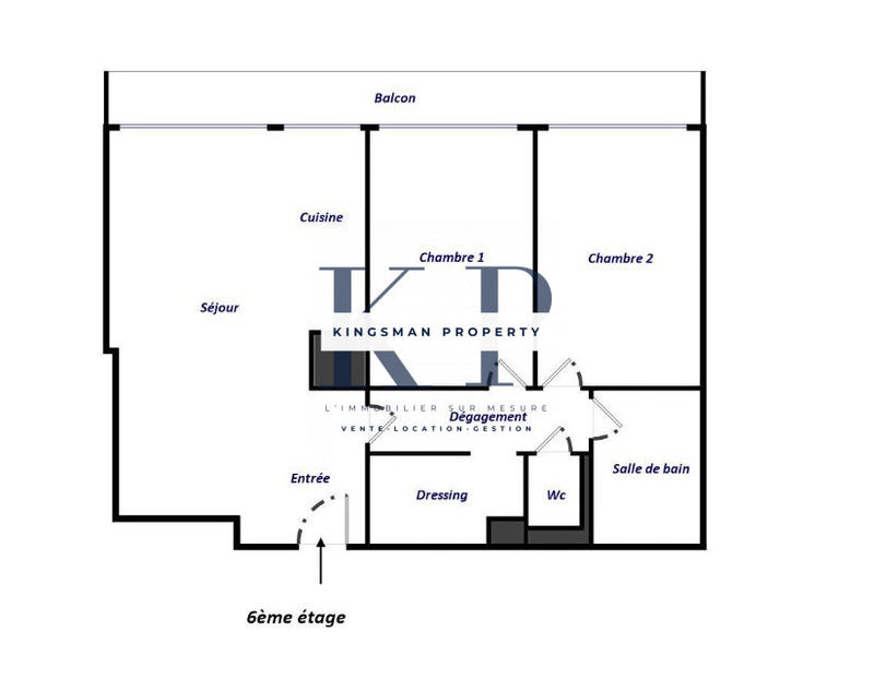 Appartement - 65 m² - 3 pièces