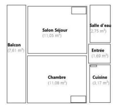 Appartement - 29 m² - 2 pièces