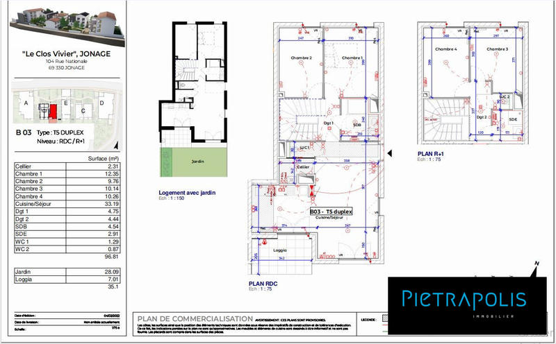 Duplex - 97 m² - 5 pièces