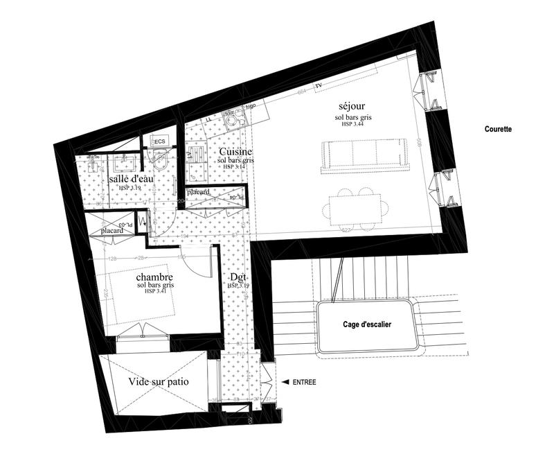 Appartement - 46 m² - 2 pièces