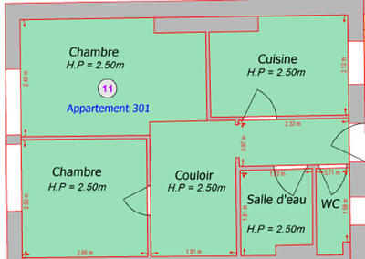 Appartement - 32 m² - 2 pièces