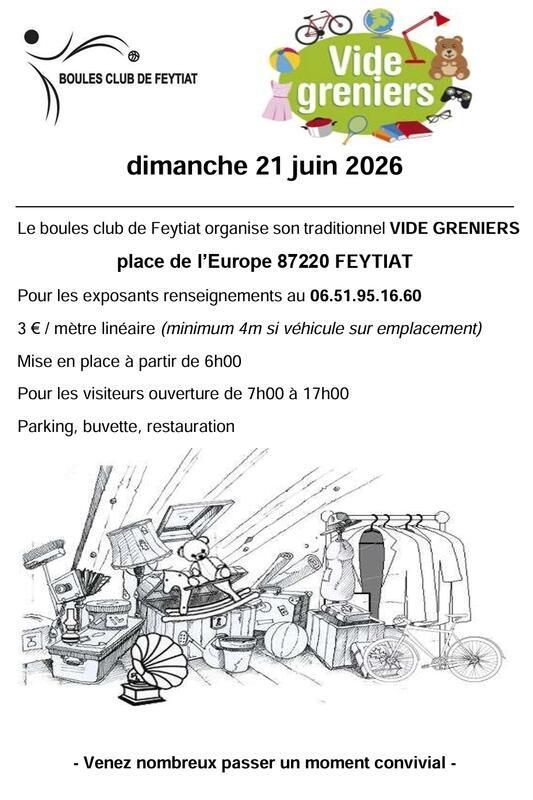 Vide grenier du boules club de feytiat