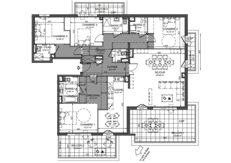 Appartement - 158 m² - 5 pièces
