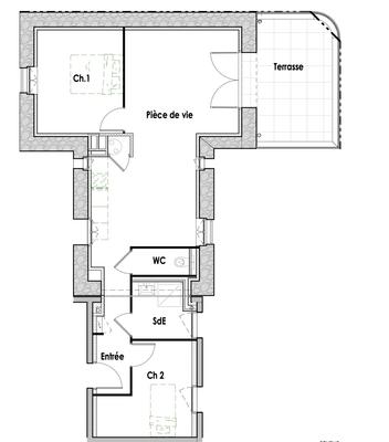 Appartement - 64 m² - 3 pièces