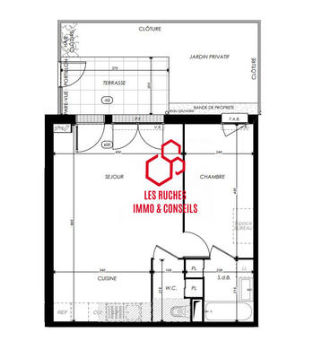 Appartement - 46 m² - 1 pièce