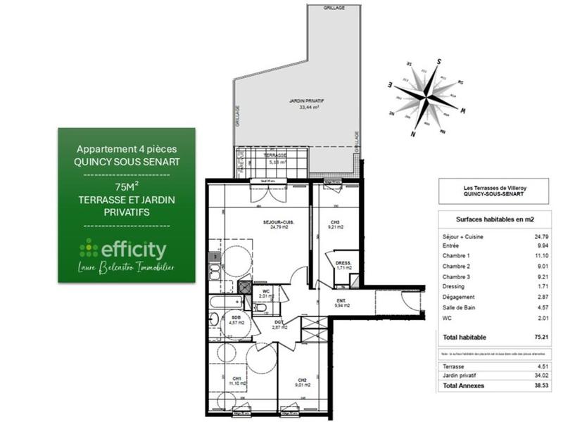 Appartement - 74 m² - 4 pièces