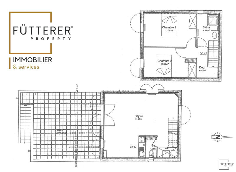 Maison - 64 m² - 3 pièces