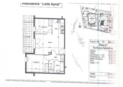 Appartement - 54 m² - 3 pièces