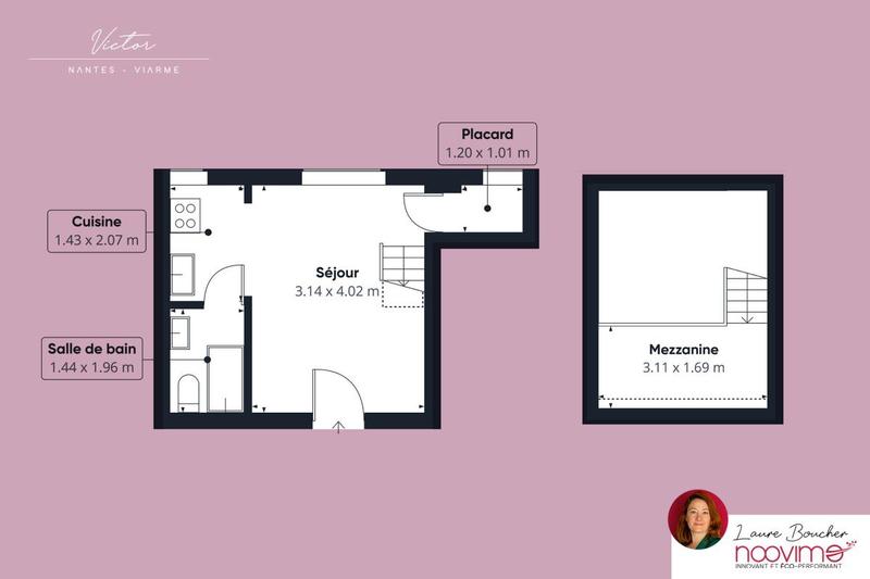 Studio - 19 m² - 1 pièce