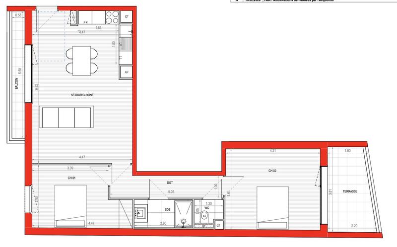 Appartement - 64 m² - 3 pièces