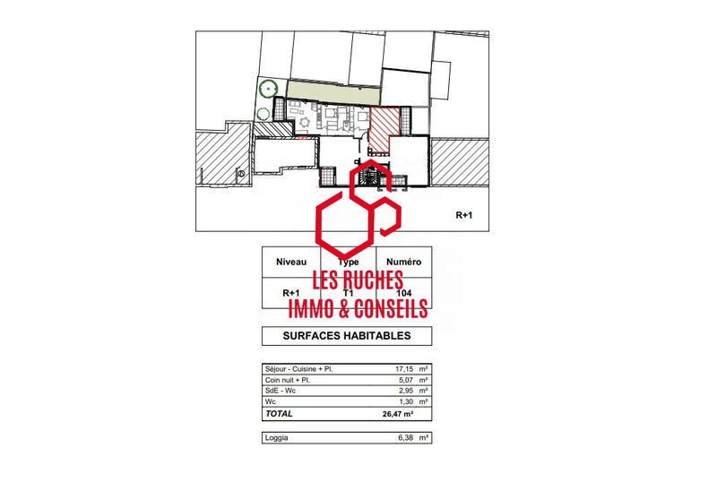 Appartement - 26 m² - 1 pièce