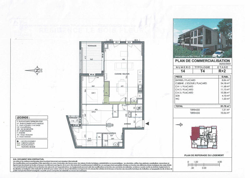Appartement - 82 m² - 4 pièces