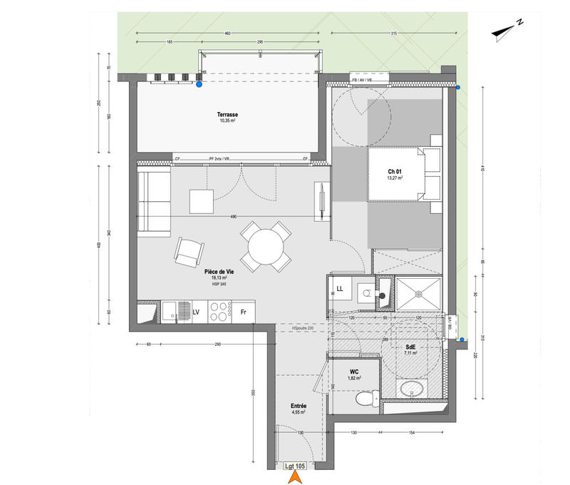 Appartement - 46 m² - 2 pièces