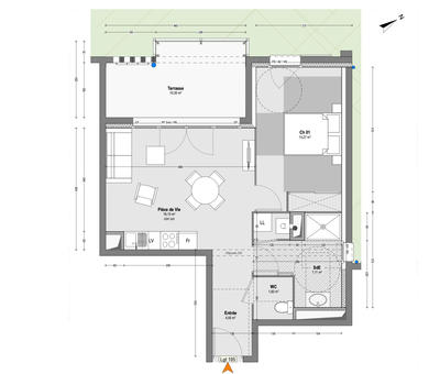 Appartement - 46 m² - 2 pièces