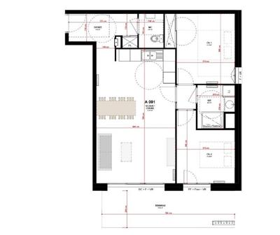 Appartement - 66 m² - 3 pièces