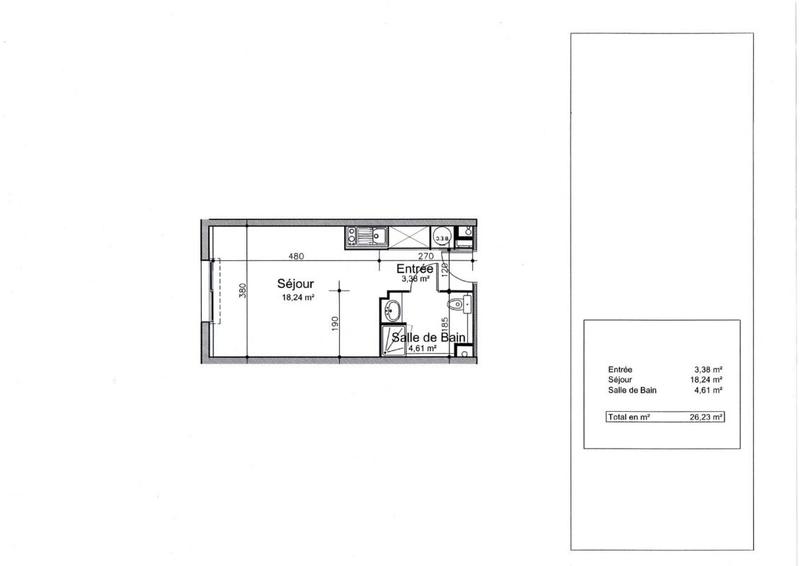 Appartement - 26 m² - 1 pièce