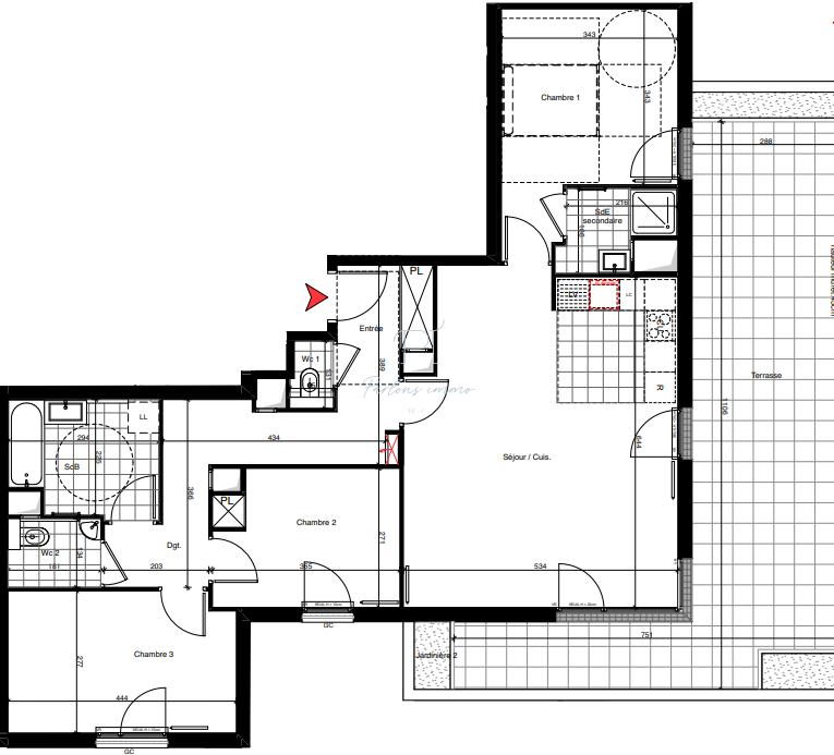 Appartement - 94 m² - 4 pièces