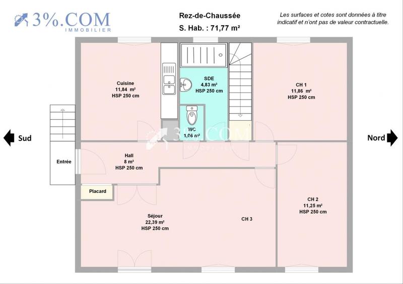 Pavillon - 72 m² - 4 pièces