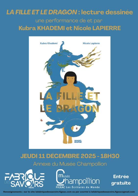 Lecture performance à Figeac :  la fille et le dragon, lecture dessinée