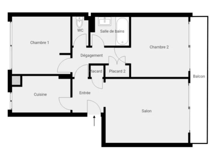 Appartement - 64 m² - 3 pièces