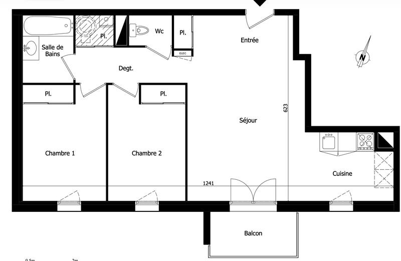 Appartement - 62 m² - 3 pièces