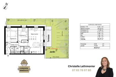 Appartement - 64 m² - 3 pièces