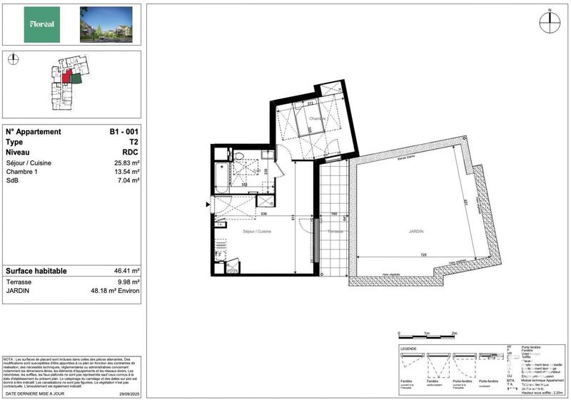 Appartement - 46 m² - 2 pièces