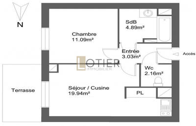 Appartement - 41 m² - 2 pièces