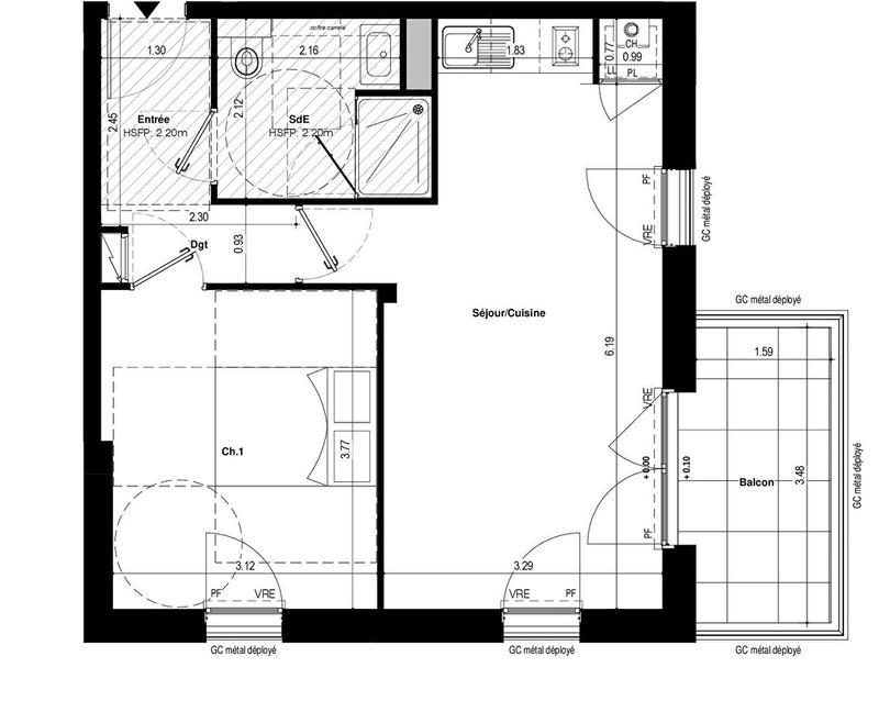 Appartement - 44 m² - 2 pièces
